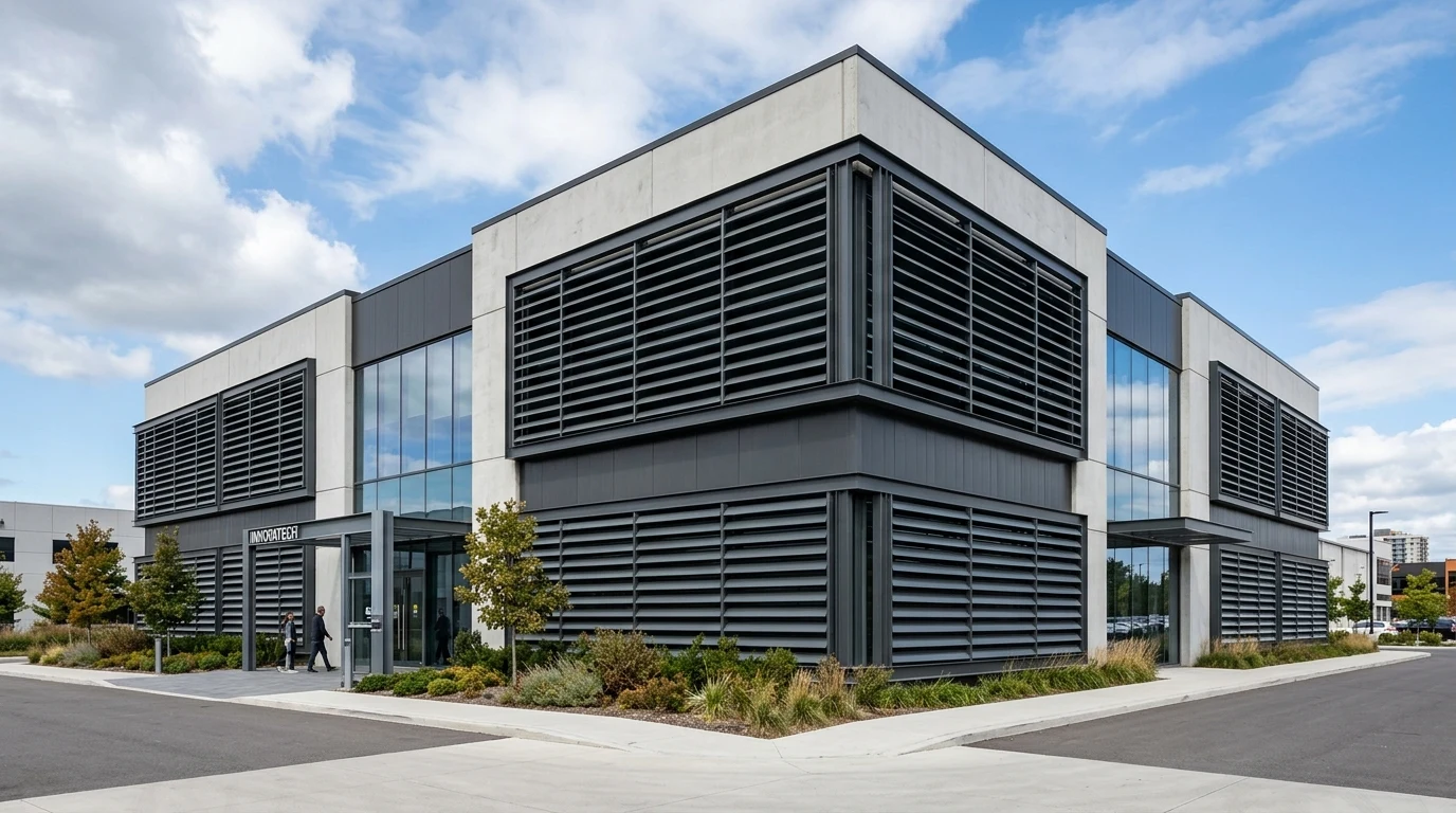 Architectural & Industrial Aluminium Louvers: Free Area Calculation, DG Room Ventilation & Weatherproofing