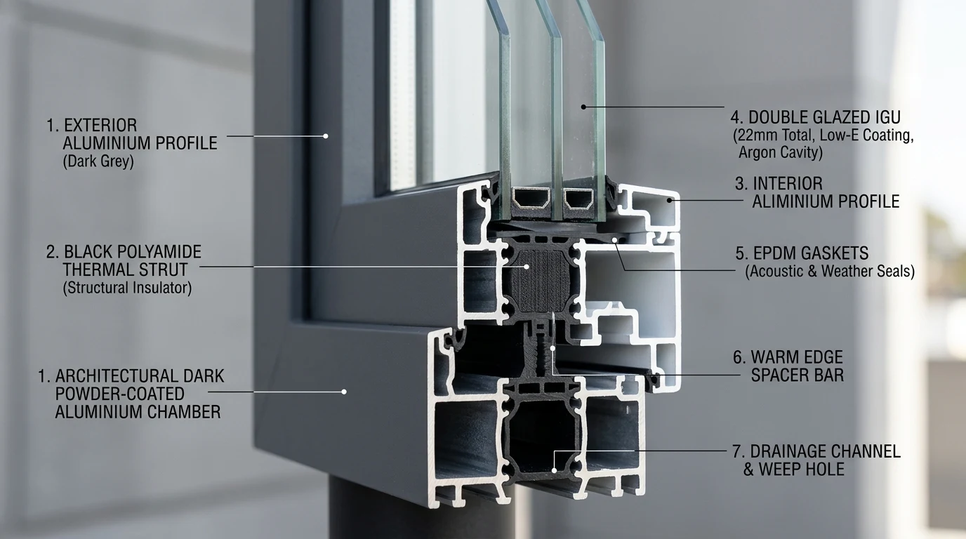 Thermally Broken Aluminium Windows: Polyamide Strut Technology, U-Values & ECBC Compliance in India